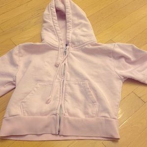 light pink cropped brandy melville hoodie